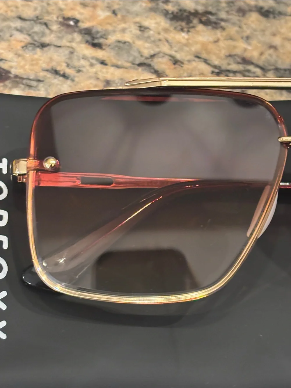 TopFoxx Bella Coffee Tangle Free Aviator Sunglasses | NWT